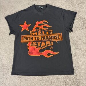 Hellstar Path To Paradise Flame Black Retro Vintage Look Tour T-Shirt Sz M Used